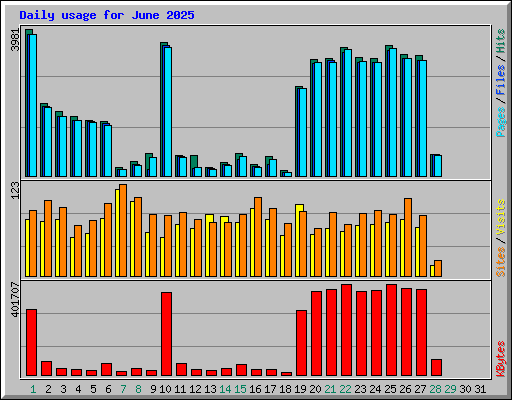 Daily usage for June 2025