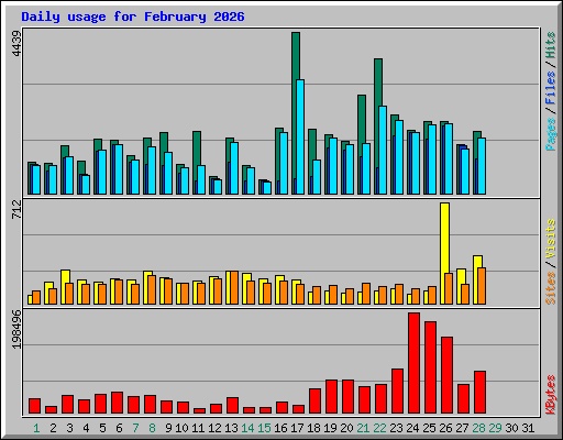 Daily usage for February 2026
