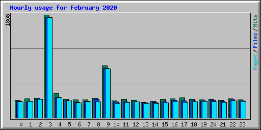 Hourly usage for February 2020