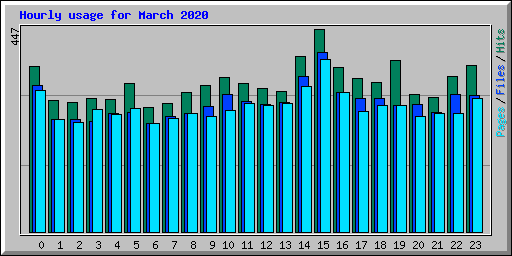 Hourly usage for March 2020