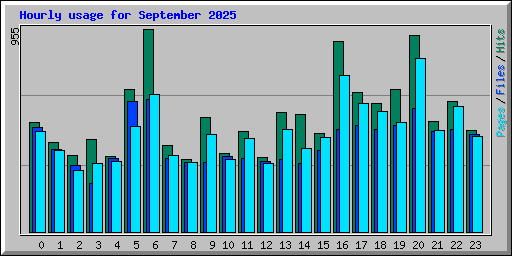 Hourly usage for September 2025