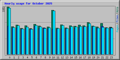 Hourly usage for October 2025