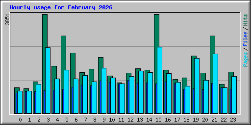 Hourly usage for February 2026