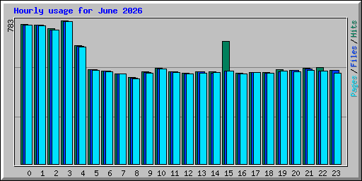 Hourly usage for June 2026